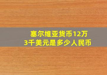 塞尔维亚货币12万3千美元是多少人民币