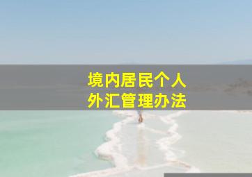 境内居民个人外汇管理办法