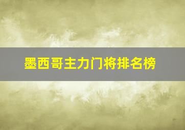 墨西哥主力门将排名榜