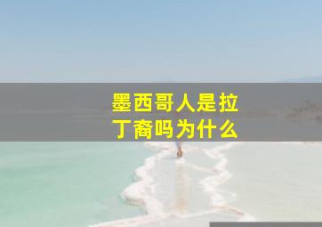 墨西哥人是拉丁裔吗为什么