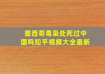 墨西哥毒枭处死过中国吗知乎视频大全最新