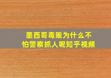 墨西哥毒贩为什么不怕警察抓人呢知乎视频