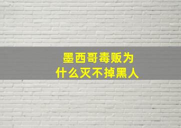 墨西哥毒贩为什么灭不掉黑人