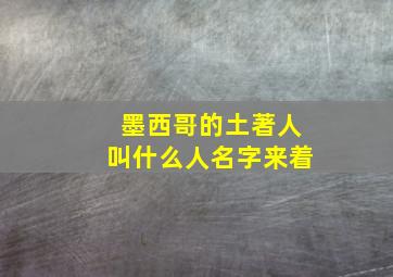 墨西哥的土著人叫什么人名字来着