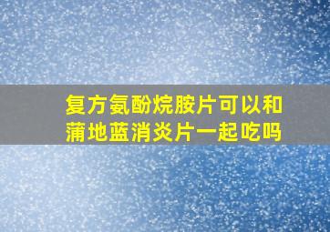 复方氨酚烷胺片可以和蒲地蓝消炎片一起吃吗