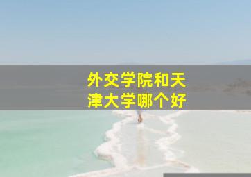 外交学院和天津大学哪个好