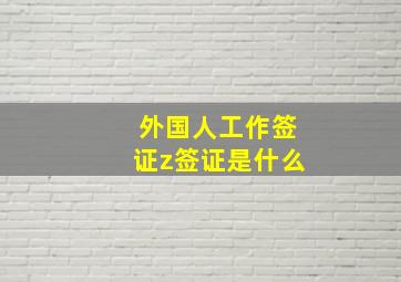 外国人工作签证z签证是什么