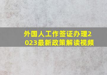 外国人工作签证办理2023最新政策解读视频