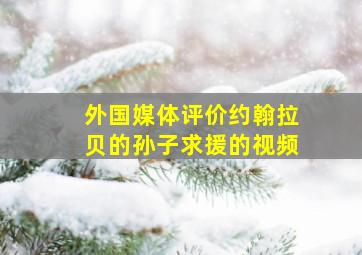 外国媒体评价约翰拉贝的孙子求援的视频