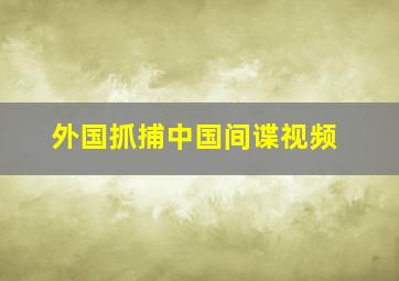 外国抓捕中国间谍视频