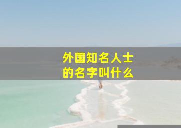 外国知名人士的名字叫什么