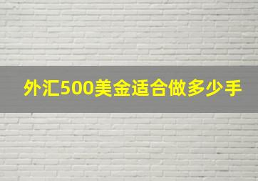 外汇500美金适合做多少手