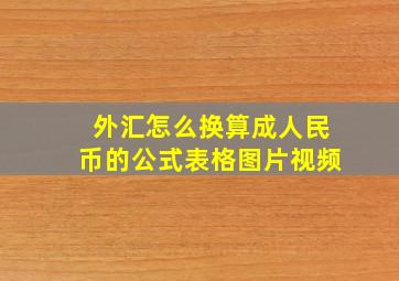 外汇怎么换算成人民币的公式表格图片视频