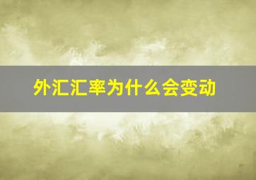 外汇汇率为什么会变动