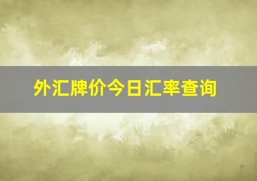 外汇牌价今日汇率查询