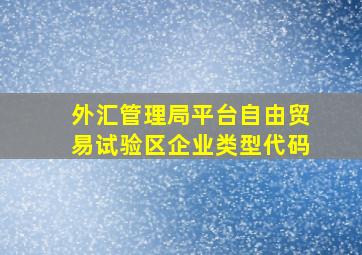 外汇管理局平台自由贸易试验区企业类型代码