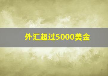 外汇超过5000美金