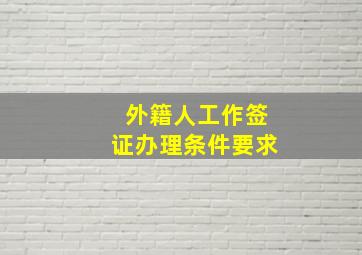 外籍人工作签证办理条件要求