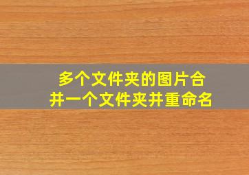 多个文件夹的图片合并一个文件夹并重命名