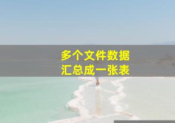 多个文件数据汇总成一张表