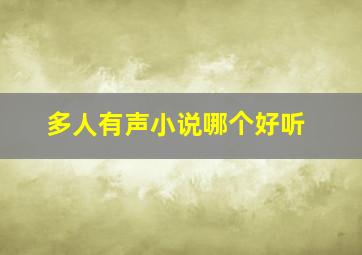 多人有声小说哪个好听