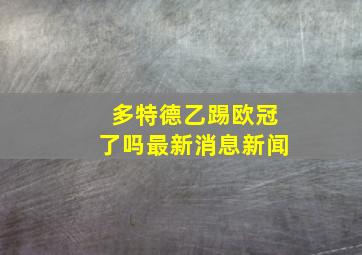 多特德乙踢欧冠了吗最新消息新闻