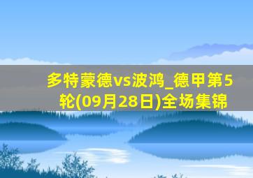 多特蒙德vs波鸿_德甲第5轮(09月28日)全场集锦