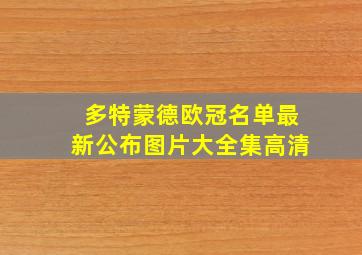 多特蒙德欧冠名单最新公布图片大全集高清