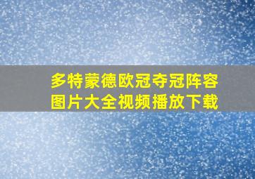 多特蒙德欧冠夺冠阵容图片大全视频播放下载