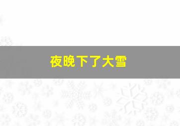 夜晚下了大雪