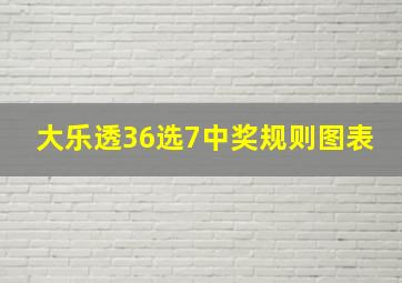 大乐透36选7中奖规则图表