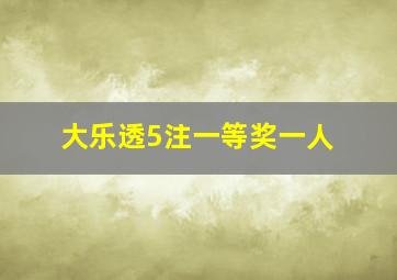 大乐透5注一等奖一人