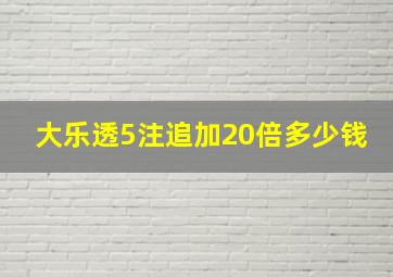 大乐透5注追加20倍多少钱