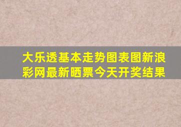 大乐透基本走势图表图新浪彩网最新晒票今天开奖结果