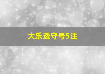 大乐透守号5注