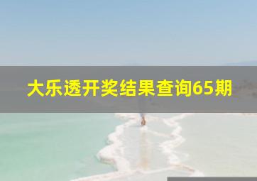 大乐透开奖结果查询65期