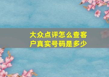 大众点评怎么查客户真实号码是多少