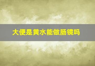 大便是黄水能做肠镜吗