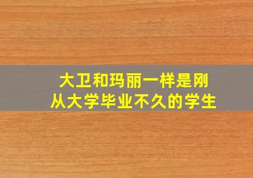 大卫和玛丽一样是刚从大学毕业不久的学生