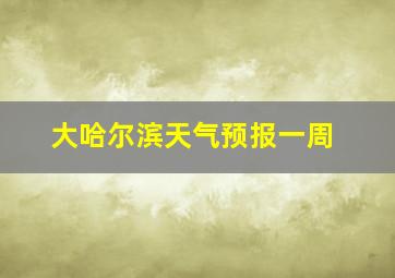 大哈尔滨天气预报一周