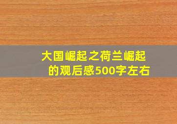 大国崛起之荷兰崛起的观后感500字左右