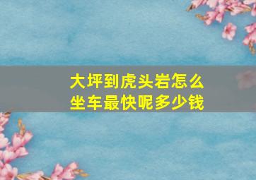 大坪到虎头岩怎么坐车最快呢多少钱