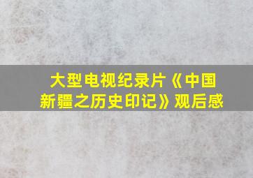 大型电视纪录片《中国新疆之历史印记》观后感