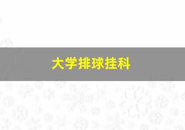 大学排球挂科