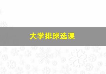 大学排球选课