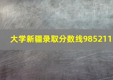 大学新疆录取分数线985211