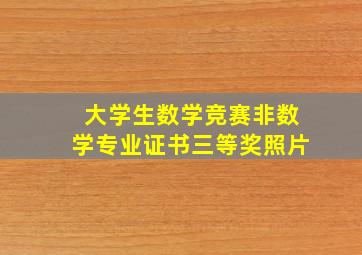 大学生数学竞赛非数学专业证书三等奖照片