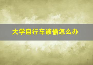 大学自行车被偷怎么办