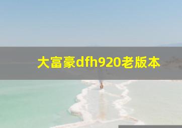 大富豪dfh920老版本