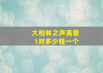 大柏林之声高音1对多少钱一个